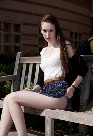 18 year old Euro hottie Ena Sweet posing non nude in denim shorts